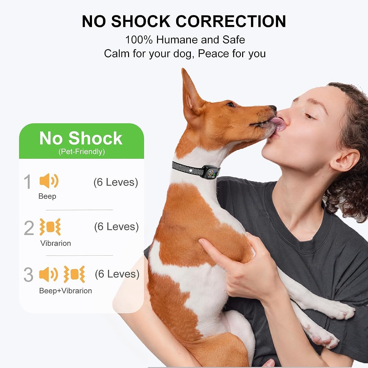 Smart Anti-Bark Vibration Collar with Color Display